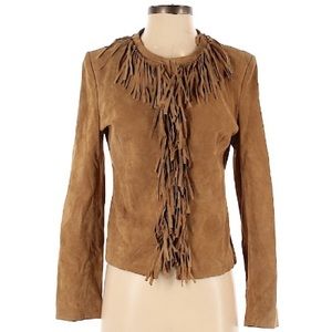 Tan leather blouse/jacket